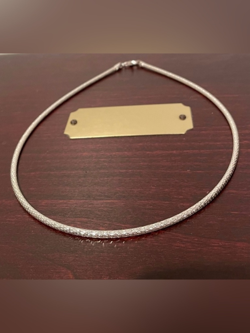 925 Sterling Silver Milor Stamped Necklace